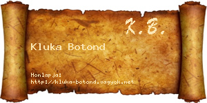Kluka Botond névjegykártya
